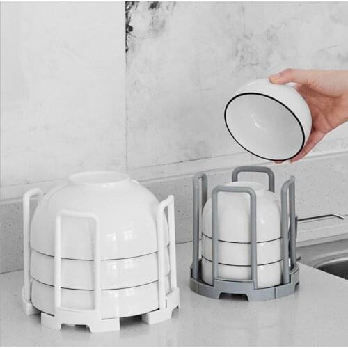 Retractable Desktop Bowl Holder Kitchen Organizer Plastic Drain Water Cup Shelf Cabinet Dishes Storage Rack Plate Storage Tool