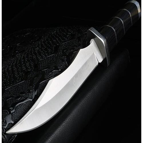 XUAN FENG Wildnerness Military Survival Straight Knives 5Cr13Mov Steel Wood Handle Tactical Hunter Fixed Blade Knife