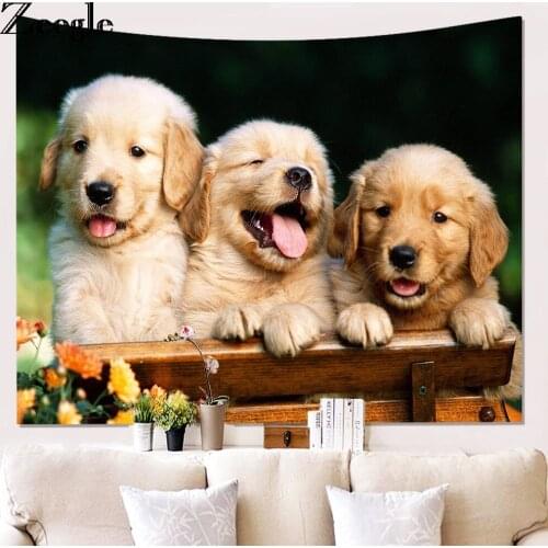 Zeegle Dog Pattern Tapestry Mandala Wall Hanging Tapestries Soft Sandy Beach Towel Wall Decor Blanket Table Cloth Picnic Mats
