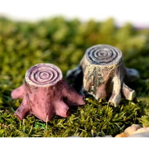 ZOCDOU 1 Piece Tree Stump Stool Stub Butt Park Stool Woods Israel Model Small Statue Figurine Crafts Miniatures Home DIY Decor
