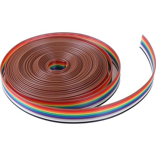 1pc 5 Meters/lot Ribbon Cable 10 WAY Flat Cable Color Rainbow Ribbon Cable Wire Tinned Copper Wire