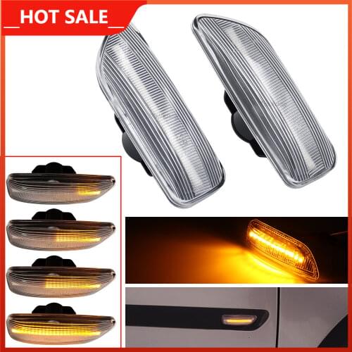 2Pcs Dynamic Amber LED Side Marker Blinker Turn Signal Light For Volvo XC90 S80 XC70 V70 S60 2001-2009 30722641 3072264