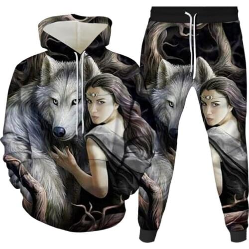 2021 Fahion Hot New Mens 3D Hoodie Set 3D Print Fashion Fine Pattern Full Set Clothing Mens Outdoor Leisure Hoodie Sets