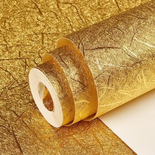 3D Gold Foil Material Ceiling Decoration Golden Wallpaper Modern Bar KTV Living Room PVC Waterproof Wallpaper For Walls Roll 3D