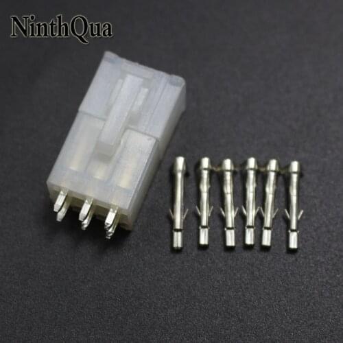 50sets 5557 5569 6P Straight Pin Wire Terminals Electrical Connector 4.2mm 6Pin Plug jack for Car Auto PC ATX