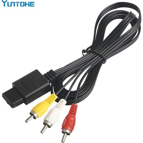 500 Lots Factory 1.8M 6FT AV TV RCA Video Cord Cable for Game Cube/for SNES GameCube/for N64 64 Game Cable Lowest Price