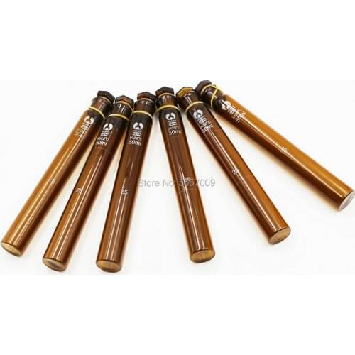6pcs/lot 5ml 10ml 25ml 50ml Amber Glass brown Avoid light Colorimetric tube For laboratory experiment