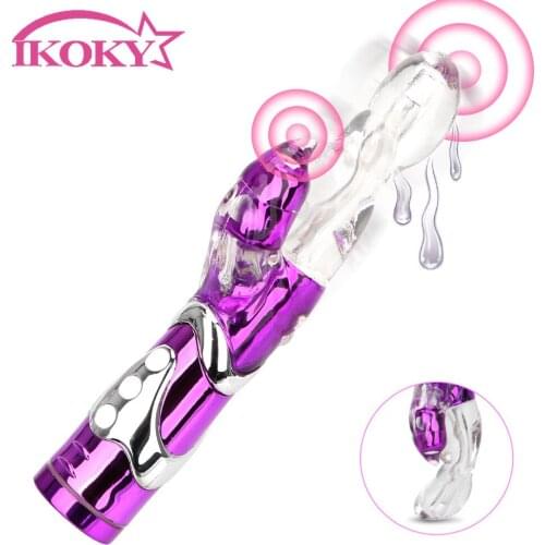 8 Speeds Vibrating Dildo Dual Vibration Sex Toys for Women Vagina Clitoris Double Vibrator G Spot Rabbit Vibrator Masturbator