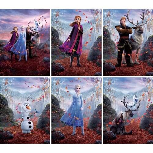 5D DIY Diamond Painting Frozen Princess Landscape Cartoon Disney Full Square Round Handmade Mosaic Set Embroidery Home Decor