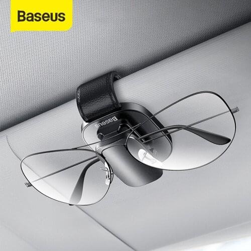 Baseus Car Eyeglass Holder Glasses Storage Clip For Audi Bmw Auto Interior Organize Accessories Car Sunglasses Holder