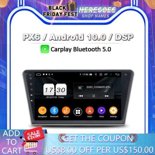 PX6 DSP 10.1" IPS Android 10.0 32GB 64GB Car DVD Player For PEUGEOT PG 408 2014-2016 GPS Map wifi Bluetooth 5.0 Canbus RDS Radio