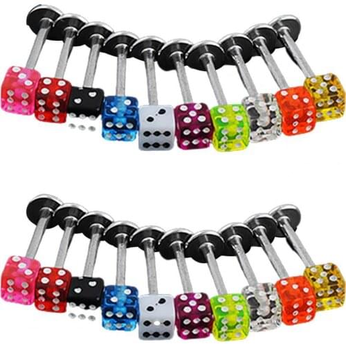 Hot Sales Dice Stud Earring Beautiful Mini Sturdy Dice Shaped Lip Studs for Dressing Room