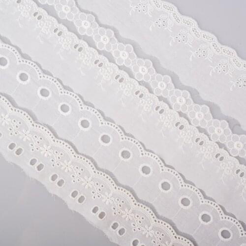 Cusack 13 meter 2.5 - 9.5 cm Cotton Embroidered Flower Lace Trims Ribbon Tape for Dresses Costumes DIY Crafts Sewing Lace Fabric