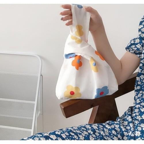 Hylhexyr Flowers Hand Held Canvas Bag Mini Simple Pocket Change Cotton Handbags Ladies Tote Casual Zero Wallet Wrist Bags