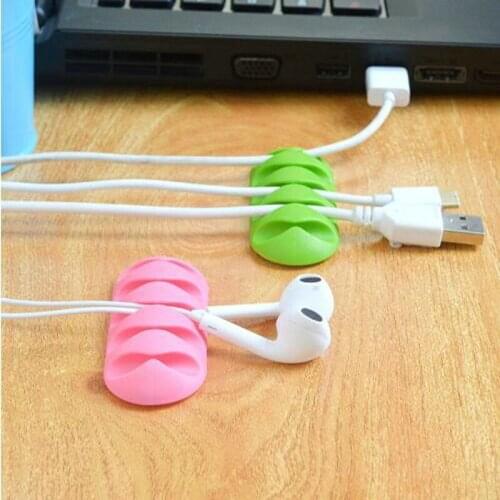 Cable Organizer Silicone USB Cable Winder Flexible Cable Management Clips Data Cable Holder For Mouse Headphone Earphone mp4 #S