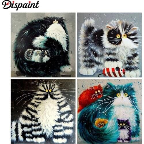 Dispaint Square/Round Drill 5D DIY Diamond Painting "Cartoon cat landscape" Embroidery Cross Stitch Full Rhinestone Decor
