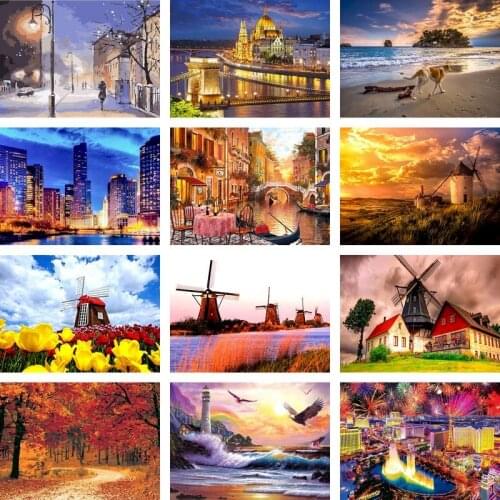 GATYZTORY pictures by numbers 40*50 Landscape paint by number Canvas painting home decor Paintings on the wall