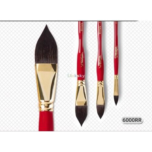 Mairtini 6100RR/6000RR Artist Watercolor Paint Brushes,Flat Tip or Cat tongue shape Soft Anti-Shedding Squirrel Hair,Long Handle