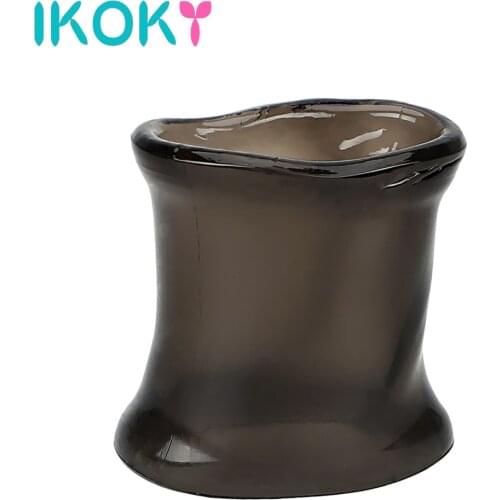 IKOKY Penis Ring Extender Chastity Cage Cock Ring Sex Toys for Men Male Delay Ejaculation Silicone Enlargement Penis Sleeve