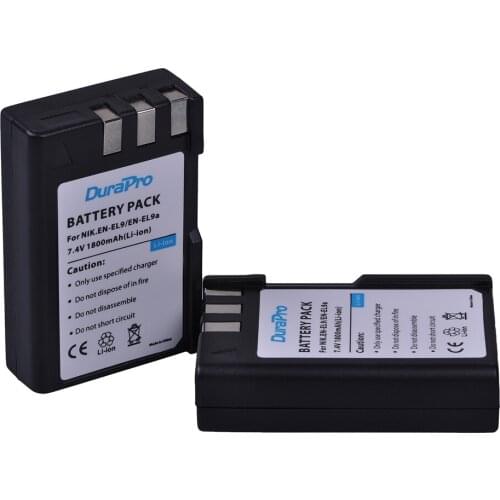DuraPro 2pc EN-EL9A EN EL9 ENEL9A Camera Lithium Battery Pack for Nikon D60 D40 D40X D5000 D3000 EN-EL9 EN EL9 MH-23