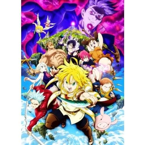 Lot style Choose THE Seven Deadly Sins Anime Art print Silk poster Home Wall Decor