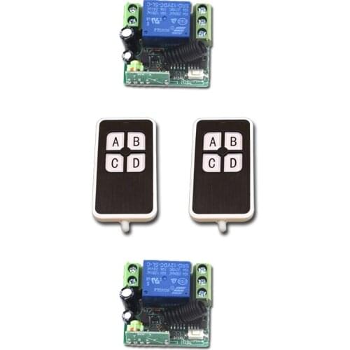 DC 12V Mini RF Wireless Remote Control Switch 2pcsTransmitter 1CH Relay Switches with 2pcs Receiver Hot Sales