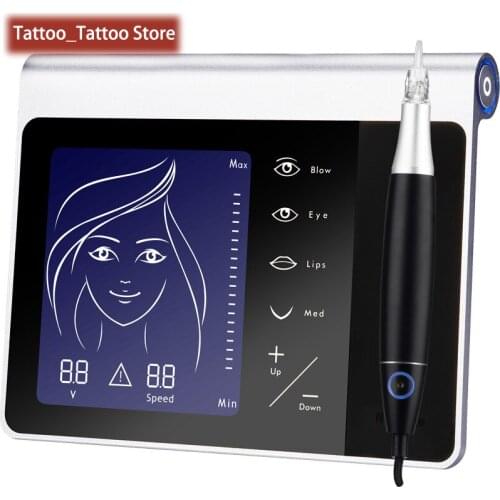 Top Quality Electric Swiss Motor Tattoo Machine Kit Digital Permanent Makeup Eyebrow/Lips/Eyeliner/MTS With Cartridges 1/3/5R