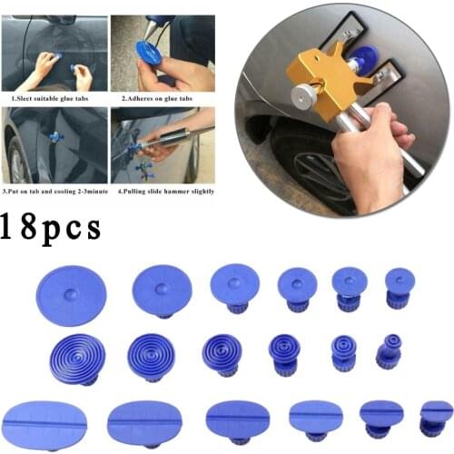 Car Body Paintless Dent Repairing Removal Tools Kits 18pcs Puller Tabs Blue