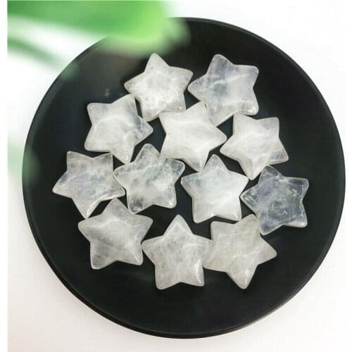 Natural White Quartz Crystal Stone Star Shaped Meditation Healing Polished Gifts Natural Stones and Minerals
