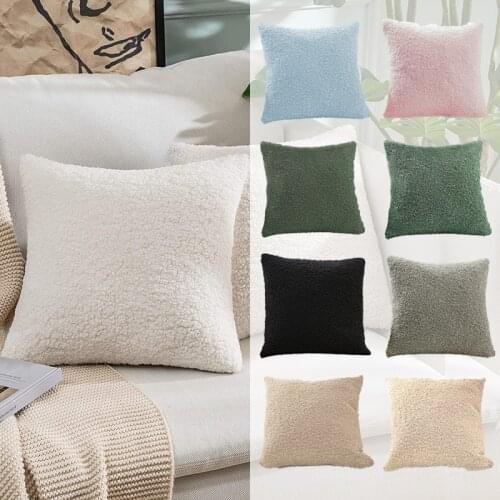 Nordic Home Plush Pillow Cushion Cover Square Fur White Cojines Decorative Pillows Throw Pillow Case velvet Soft Luxury Sofa