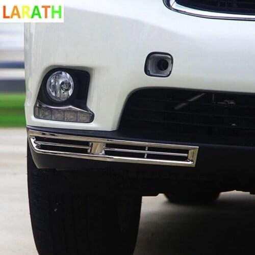 The New For Toyota Highlander Kluger XU50 2015 2016 ABS Chrome Front Head Bumper Airscoop Outlet Grille Trim 2Pcs/Set