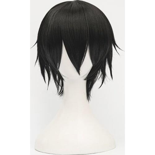 New Anime High-Rise Inva Cosplay Tenkuu Shinpan Wigs Honjyo Rika Honjo Black Heat Resistant Synthetic Hair Cosplay Wig + Wig Cap