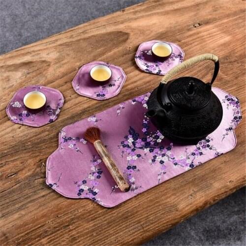 Retro Style Chinese Tea Placemats For Small Table Runner Luxury Decoration Placemat Gift Table Mats Dining Table Pads