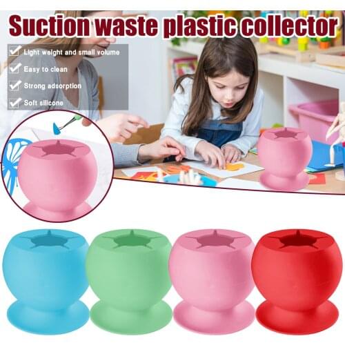 Portable Weeding Waste Collector Vinyl Silicone Suction Cup Handicraft Waste Storage Box Collector Adsorption Waste Bin Trash