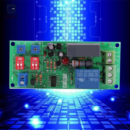 AC 100V~250V Infinite Cycle Delay Timer Timing Switch Relay Turn On/Off Module 0.5s ~ 1000min Adjustable Timer Relay
