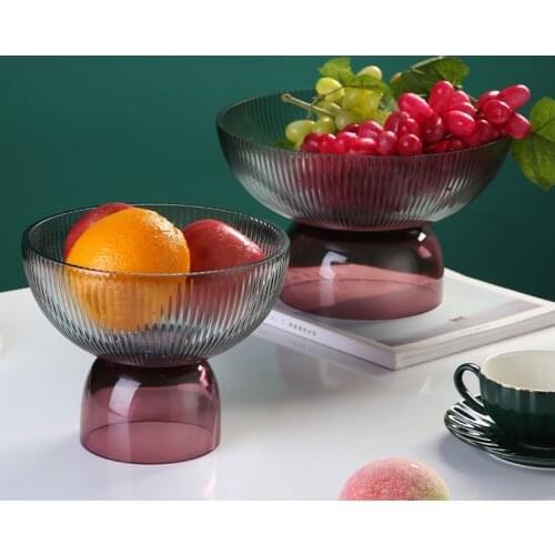European-style Luxury Glass Fruit Tray Living Room Coffee Table Decor Large Capacity Candy Dessert Storage Tray Home Decoration