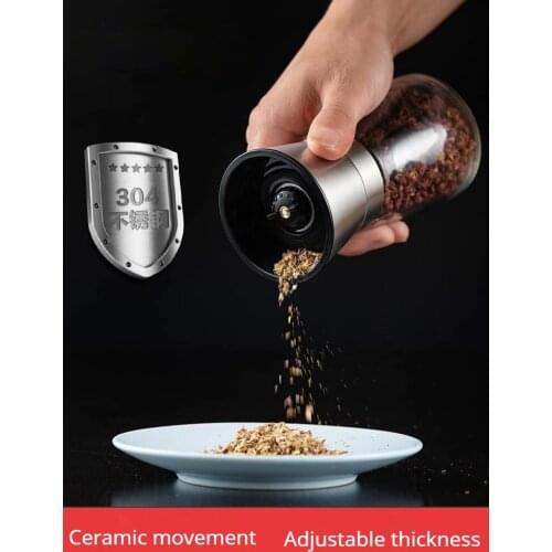 Manual pepper powder hand twist grinding bottle household seasoning box black pepper grinder spice grinder