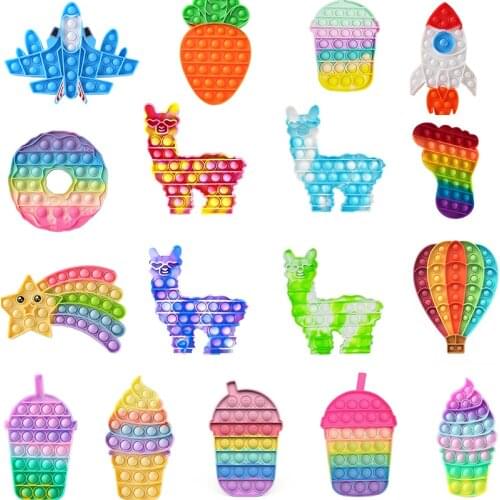 Star Shaped Silicone Push Bubble Sensory Toy Autism Anti Stress Adult Desktop Decompression Focus Training Toy