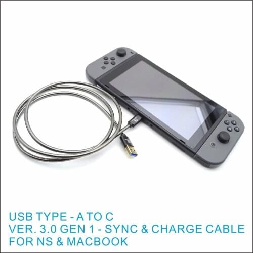 Standard USB3.0 Type A to Type C 3.1 GEN1 1.2M Cable For Nintend SWITCH NS Macbook Android Phone Quick Charging 24K Plated Gold