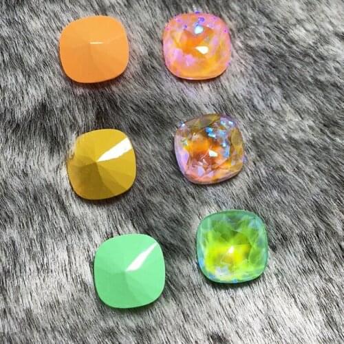 Cushion Fancy Stone Crystal Rhinestones for Pointback Gems decoration Glass Square Crystal diy earrings necklace Garment Accesso