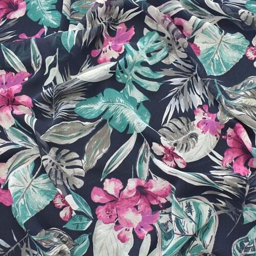 145*100cm high-grade chiffon banana leaf print fabric for dress, shirt, baby cloth, table cloth, curtain, sewing patchwork