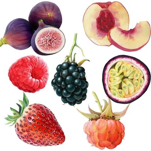 Three Ratels QCF31 Hand Painted Watercolor Fresh Melons And Fruits Kitchen Decoration Dessert Shop Window Sticker