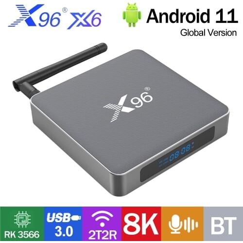 X96 X6 TV Box Android 11 RK3566 Support 4K 2T2R MIMO Dual Wifi 1000M LAN Bluetooth 8GB 128GB Media Player Set Top Box