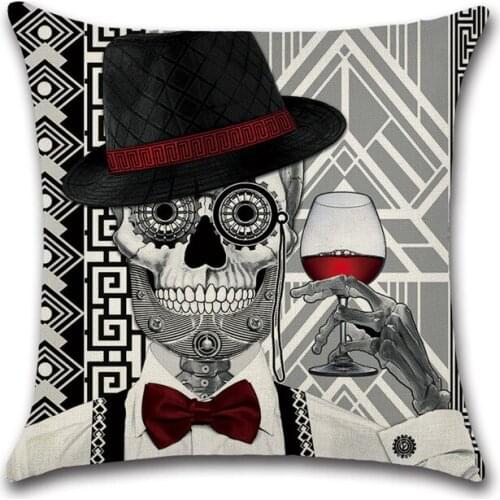 Skull dead head Halloween art decoration for house club party cushion cover Pillow case coffee shop Decor Chair seat sofa gift