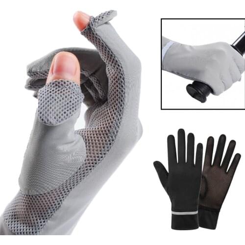 Bicycle Gloves Anti-UV Breathable Ice Silk Car Bike Motorcycle Cycling Sun Protection Gloves Touchscreen Universal Sports Gloves
