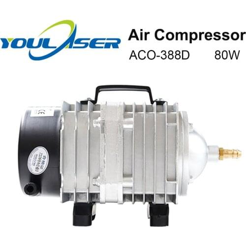 YOULASER 80W Air Compressor Electrical Magnetic Air Pump for CO2 Laser Engraving Cutting Machine ACO-388D
