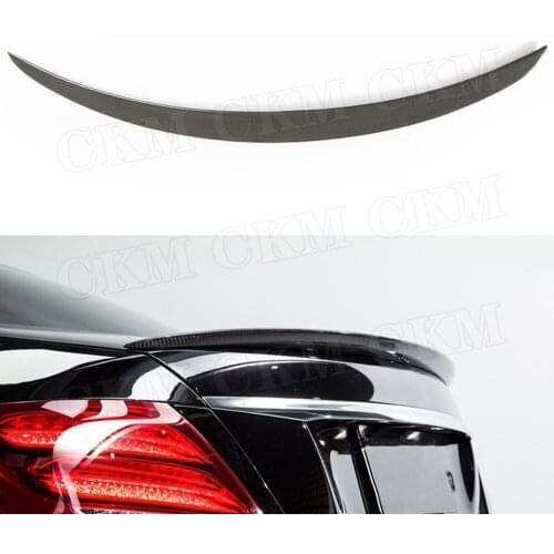 Carbon Fiber Rear Spoiler Boot Lip For Mercedes Benz E Class W213 4-Door Sedan E200 E220 E250 E300 AMG 2016 - 2019 FRP Tail Wing
