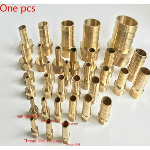 1 Piece Brass Hose Nippler Pipe Joint Fittings DN6-DN20 For 6-25mm Soft Tubing Coupling Brass valve fittings