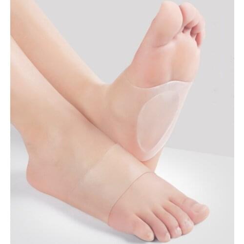 2PCS Arch Support Shoe Insert Gel Foot Care Correction Soft Silica Pain Relief Insoles Gel Sleeves Plantar Support