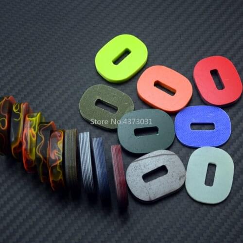 2Pieces EDC knife DIY Acrylic G10 Handle collar mix color random